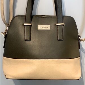 Kate Spade Cedar Street Maize Satchel Bag in Charcoal and Tan Color Block.